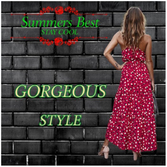 light summer halter-style midi dress S M L - Picture 2 of 5